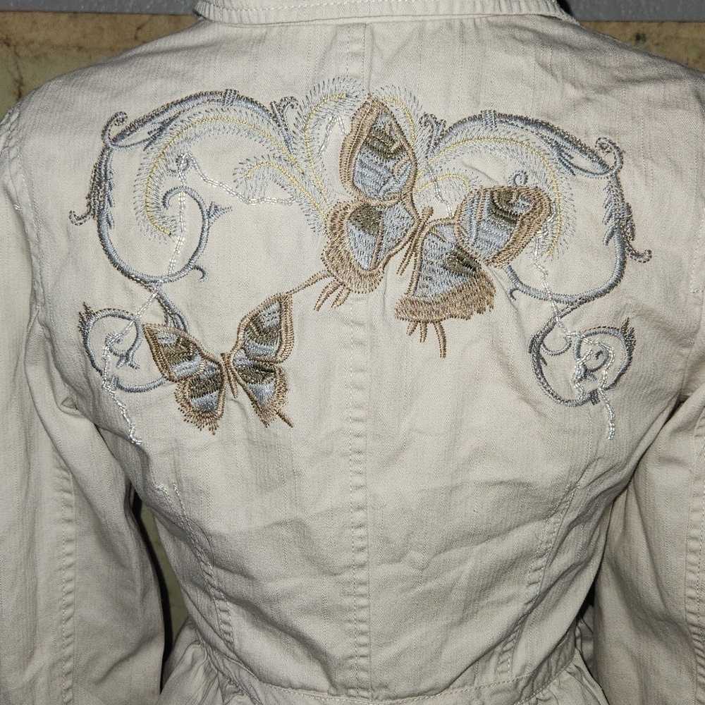 Dusky Rose Embroidered Jacket from Aziz, Size Small Bohemian Vibes - Picture 9 of 10